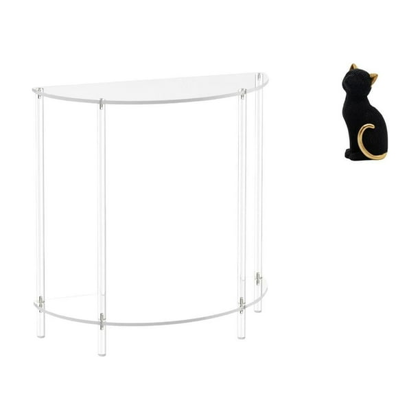 Mesita de noche de acrílico,Mesa auxiliar de acrílico transparente Mesa auxiliar transparente en capas,Figura de escritorio,Estatua de gato,linda estantería,escritorio,decoración del