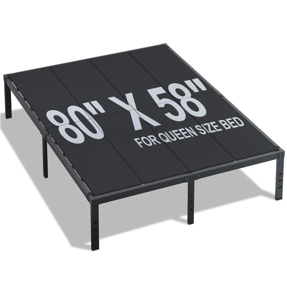 Roomdiary Queen Bunkie Board, Low Profile Mattress Support, No Sag, Easy Setup, Box Spring Replacement for Platform Bed, Black