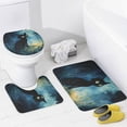 thumbnail image 3 of Cute Cat Print Shower Curtain Bathroom Set, 4-Piece Decorative Set with 72" x 72" Shower Curtain, Toilet Cover Mat, U-Shaped Mat, Non-Slip Floor Mat, 12 Hooks Included, 3 of 7