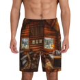 thumbnail image 1 of Fotbe Log Cabin Inside Pantalones Cortos de Pijama para Hombre, Ropa de Dormir, Pantalones de Pijama Cortos para Hombre-XX-Large, 1 of 6