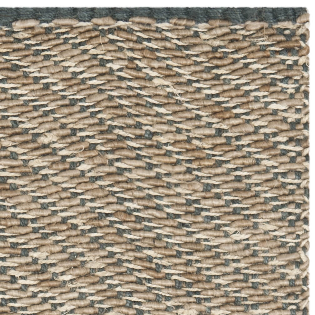 SAFAVIEH Natural Fiber Johanna Braided Jute Runner Rug, Blue/Natural, 2'6" x 12'