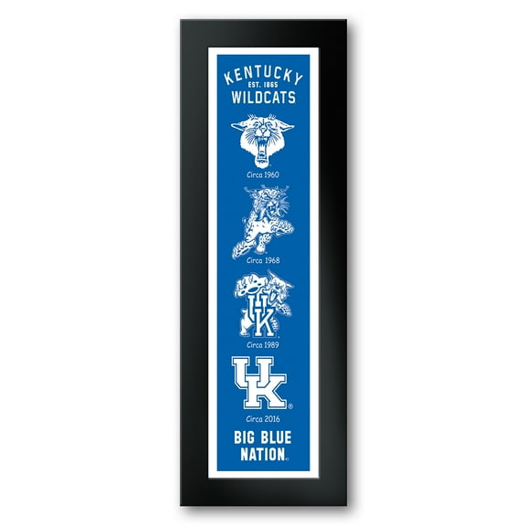 Kentucky Wildcats Framed 8" x 26" Logo Heritage Art Print