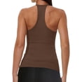 thumbnail image 5 of OIUUAK Yoga Workout Tops for Women, Racerback Basic Tank Summer 2026 Camisole V Neck Slim Fit Ribbed Sleeveless Sexy Y2K Going Out Tee Shirts, Coffee, 5 of 7