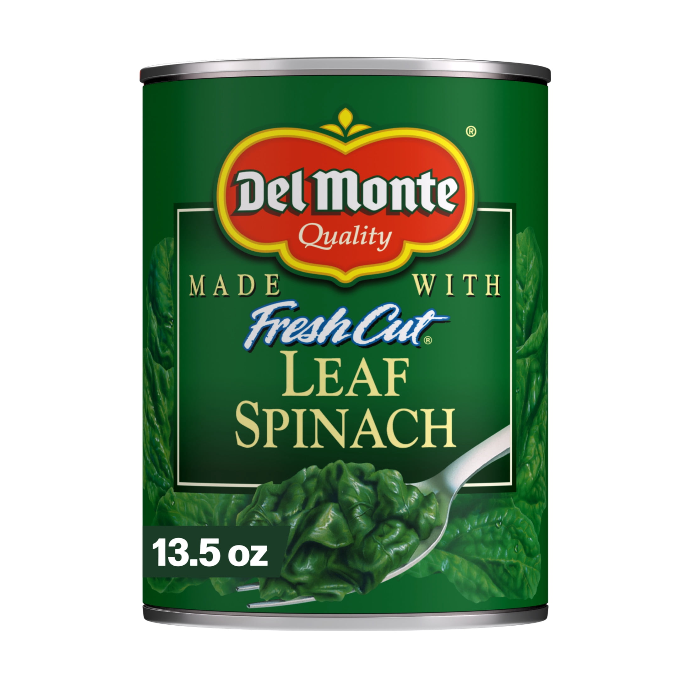 (12 pack) Del Monte Fresh Cut Leaf Spinach, 13.5 oz Can, Canned Vegetables