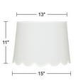 thumbnail image 7 of Springcrest Collection Hardback Scallop Empire Lamp Shade White Medium 13" Top x 15" Bottom x 11" High Spider with Replacement Harp and Finial Fitting, 7 of 7