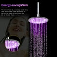 thumbnail image 4 of Zootealy 6 inch LED Rainfall Shower Head Round Shower Head Automatically RGB Color-Changing Temperature Sensor Showerhead for Bathroom, 4 of 8
