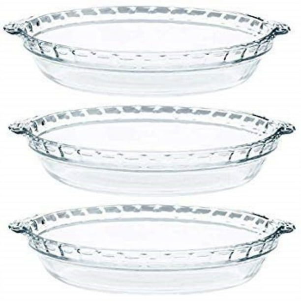 pyrex glass pie plates 3 pack ( 9.5 inchex x 1.5 inches) Walmart