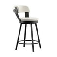 thumbnail image 4 of Weston Home Reinhold Faux Leather Swivel Counter Height Chairs with Metal Legs, Set of 2, White, 4 of 7