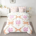 thumbnail image 2 of Erosebridal Girly Pink Blossom Bedding Full Size, Chic Bow Comforter Sets with Sheets, Patchwork Room Decor, Reversible 7 Pieces, 2 of 5