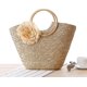 thumbnail image 1 of Straw beach bag tote bag handwoven big flower rattan, 1 of 5
