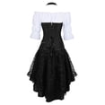 thumbnail image 3 of Grebrafan Blouse Gothique Rétro, Corset en Cuir et Jupe Tutu Ensemble 3 Pcs Femmes TP Noir, 3 of 5