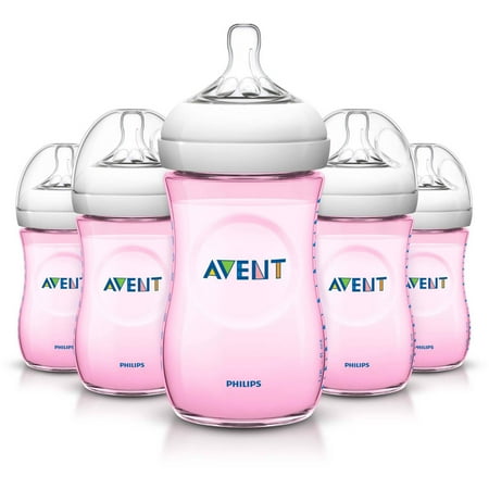 Philips Avent Natural BPA-Free Baby Bottles - 9oz, Pink, 5 Pack