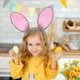 thumbnail image 5 of Diadema de orejas de animal, orejas de conejo de peluche, tocado de cosplay con tela suave para disfraz de Pascua, fiestas, disfraces, marrón, 5 of 6