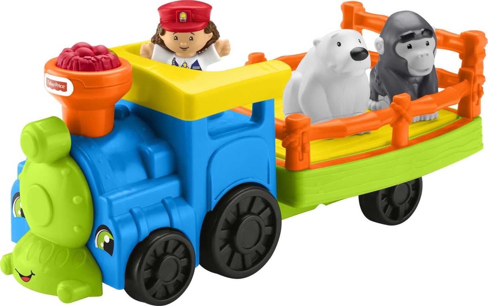 Fisher-Price Little People Zoo Train Toy with Music and Sounds, 3 Figures, Toddler Toy
