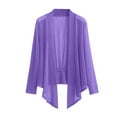 thumbnail image 2 of Jackets For Women Long Sleeve Ice Silk Knit V Neck Cardigan with Skirt, Purple , Size XL-7XL, 2 of 5