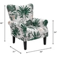 thumbnail image 7 of Erommy Mid Century High Back Accent Chair, Modern Upholstered Fabric Wingback Arm Chair for Living Room, Bedroom, Green Leaves, 7 of 7