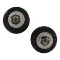 thumbnail image 3 of Black Glass Button Stud Pierced Earrings 5/8" Ladies Adult Female Women, 3 of 4