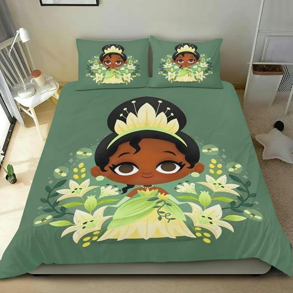 The Frog and the Princess Themed Bed Sheet Set Three Piece Set 53x79 Inches Comfortable And Skin Friendly Unique Design Creating A Star Studded Night