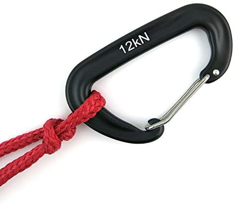 Outmate Carabiner Clip,12kN Aluminium Alloy Carabiners,Heavy Duty Clips 2645lbs/1200kg,Perfect Gear for Hammocks Camping Hiking Keyring and Utility 