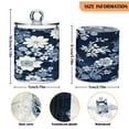 thumbnail image 3 of WOBOGO White Vintage Flower in Indigo Blue Transparent Plastic Jar 4pcs Cotton Swabs Balls Pads Floss Stick Dispenser Bathroom Vanity Storage Organizer, 3 of 7