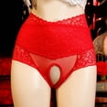 thumbnail image 5 of POIUYTR Womens Open-Crotch Panties - Sheer Mesh High Waist Underwear with All-Over Lace for Special Occasions, 5 of 6