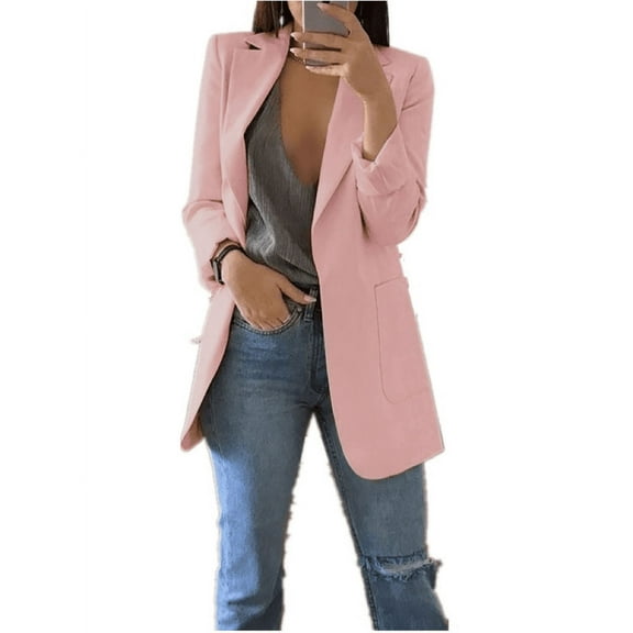 Spring Autumn Women Casual Blazers Open Front Coat