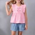 thumbnail image 2 of Rvasteizo Toddler Outfits Girl Bow Sleeveless Top Elastic Waist Shorts 0-6Years, 2 of 5