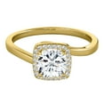 thumbnail image 2 of 3.15 Carat Halo Moissanite & Natural Diamond Engagement Rings In 14K Yellow Gold In Ring Size 8, 2 of 6