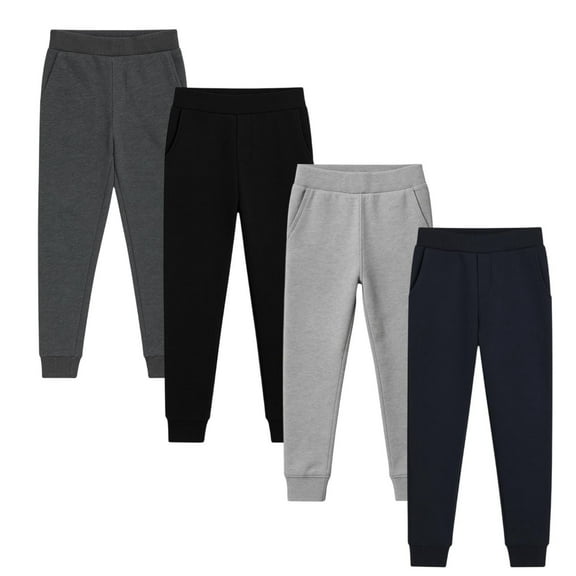 BenBen Youth Sweatpants Fleece Jogger Pants with Pockets Atheltic & Ultra Soft - 4 Pack