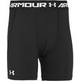 thumbnail image 4 of Under Armour Big Boys' UA HeatGear  Armour Fitted Shorts    Small Black, 4 of 5
