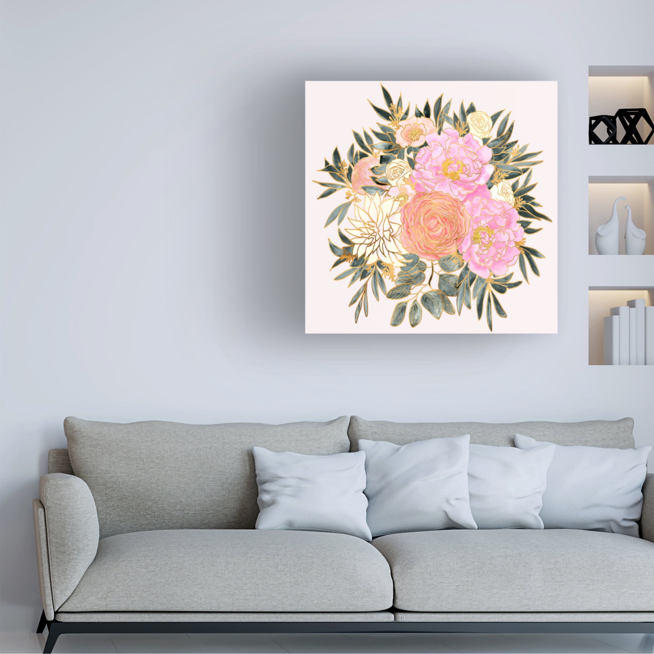 Trademark Fine Art Rosana Laiz Blursbyai Nanette floral bouquet in pastels Canvas Wall Art