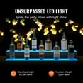 thumbnail image 2 of KFFKFF Illuminated Liquor Bottle Display with LED Lights, 40 Inch 2-Tier Commercial Home Bar Shelf, Dual-Step Whiskey Holder Stand, Acrylic Beverage Racks with RF Remote & App Control, 2 of 9