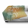 thumbnail image 3 of Saying Soft Flannel Fleece Throw Blanket, Saying Collect Moments not Things on Bicolor Background, Cozy Plush for Indoor and Outdoor Use, 50" x 70", Orange Seafoam and White, by Ambesonne, 3 of 6