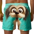 thumbnail image 4 of BRGZLK Mens Beach Shorts Summer Drawstring Waist Funny Cute Expression Of Puppy Print Summer Swim Trunks Novelty Beachwear Sports Vacation Shorts with Pockets, 4 of 6