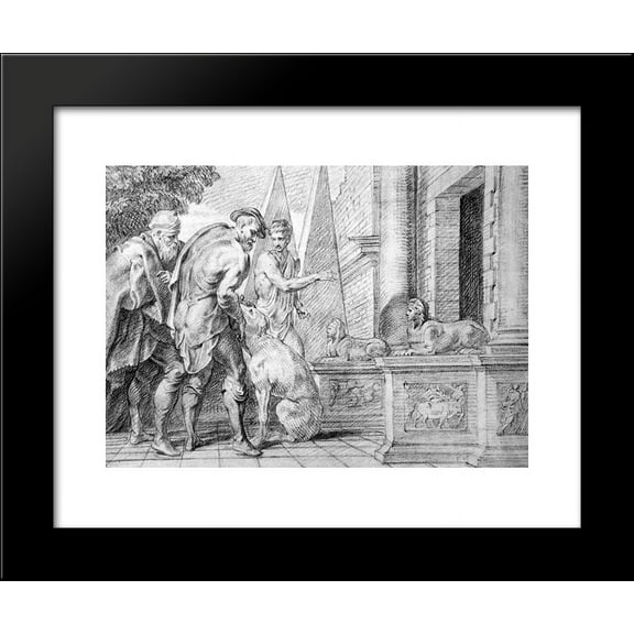 Odysseus Recognised by His Dog 20x24 Framed Art Print by Theodoor van Thulden