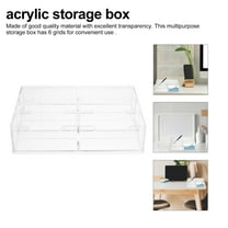 Masteelf White Acrylic Storage Box for Snacks and Stationery with 6 Grids Practical and Stylish 1 Piece