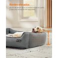 thumbnail image 3 of FEANDREA Cama para Perros, Sofá para Mascotas, 90 x 75 x 25 cm, Bordes Elevados, Fondo Antideslizante, Funda Extraíble, L, para Perros Medianos, Gris Claro, 3 of 5