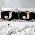 thumbnail image 4 of Erosebridal Cartoon Flower Sheet Set Twin, Vintage Floral Twin Sheet Sets, Monogrammed J Bedding Sets Twin Size, Microfiber Bedroom Decor, 3pcs, 4 of 7