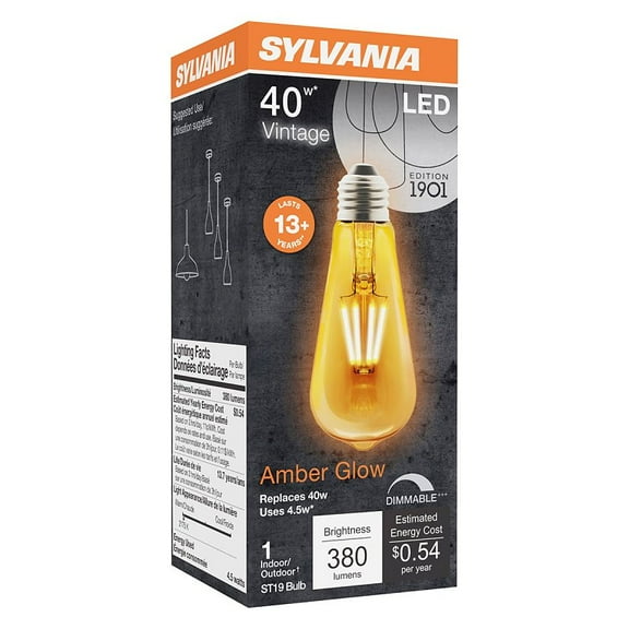 Sylvania 75351 Vintage LED Light Bulb, 4.5 Watts, 120 Volts