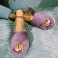 thumbnail image 6 of KEVCHE Womens Fuzzy Slippers ,Cross Band Foam Open Toe Soft House Shoes ,Anti-Slip Indoor Outdoor Comfortable Bedroom Slippers for Everyday Lounging, 6 of 8