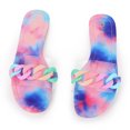 thumbnail image 1 of BLISSFUL STEP Women's Tie Dye Chain Clear Slides Slipper Sandals, 1 of 6