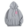 thumbnail image 6 of GEWSEY Women Hoodies Cancer Awareness Fall Sweatshirts for Women 2025 Y2k Fall Winter Oversized Hoodie with Pockets (Grey, S), 6 of 8
