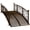 Bronze, variant on Outdoor Garden Accessories, 7' Metal Arch Garden Bridge with Safety Siderails, Decorative Arc Footbridge with Delicate Scrollwork "S" Motifs for Backyard Creek, Stream, Fish Pond, Black