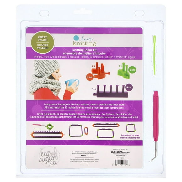 LOVE KNITTING Round Loom Kit, 4 Looms (14-36 cm (14.2 in)) with Hook & Needle