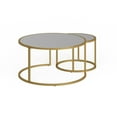 thumbnail image 5 of Evelyn&Zoe Watson Round Nested Coffee Table in Brass, 5 of 5
