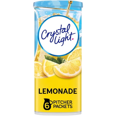 Crystal Light Sugar-Free Lemonade Naturally Flavored Powdered Drink Mix 72 Count Pitcher Packets, 6 Count (Pack Of 12)