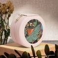 thumbnail image 6 of Yiaed Rich Fish Print Travel Jewelry Case Bridesmaid Gift Boxes Jewelry Travel Organizer Small Round Jewelry Box Mini Storage-Pink, 6 of 7