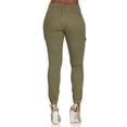 thumbnail image 3 of V.I.P.JEANS Mignon Cargo Taille Mi-Haute Jogger Ajusté à Cordon Vert Pâle Grande Taille3TG, 3 of 6