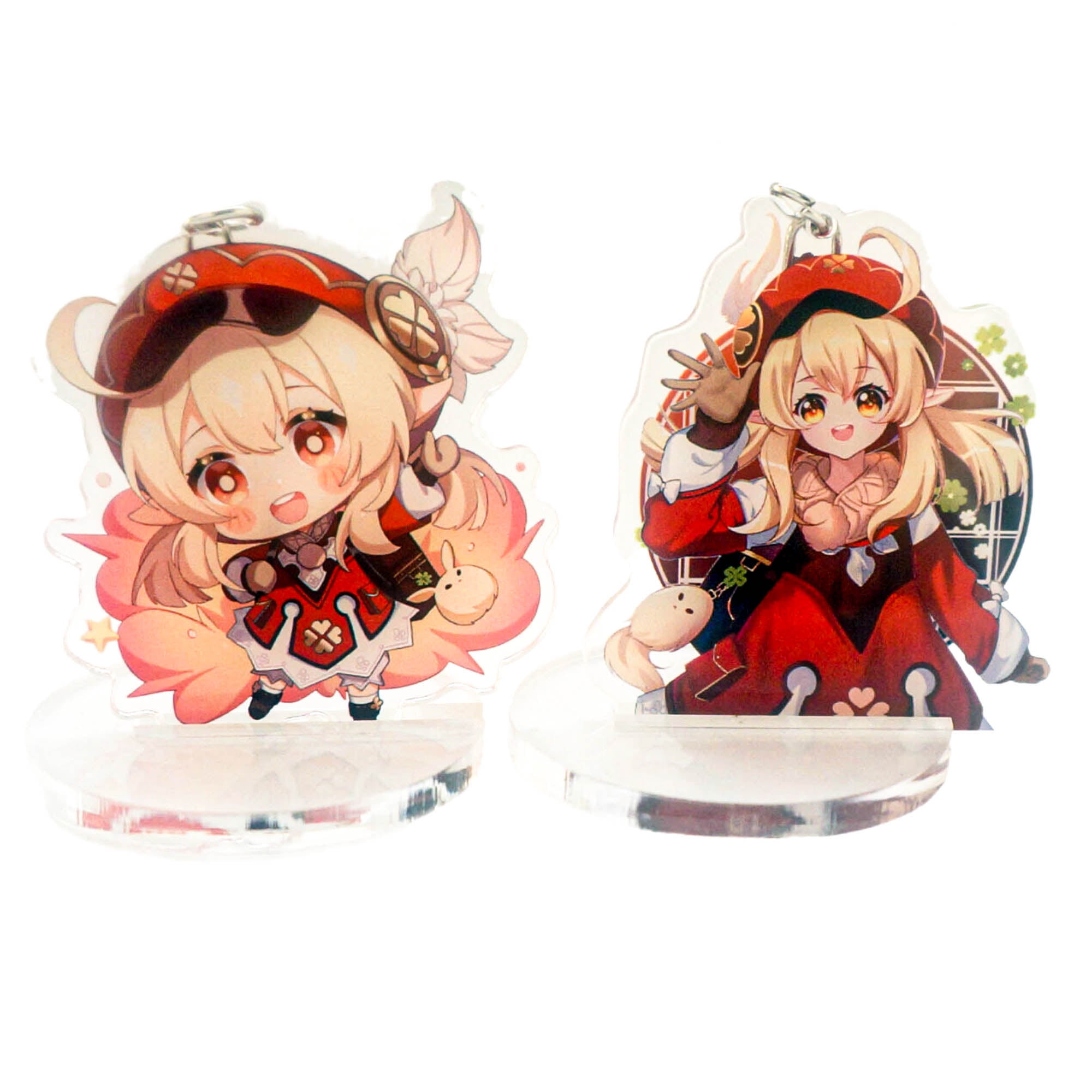 ZILEFSILK 2PCS Anime Game Genshin Impact Figure Lumine Keqing Cute