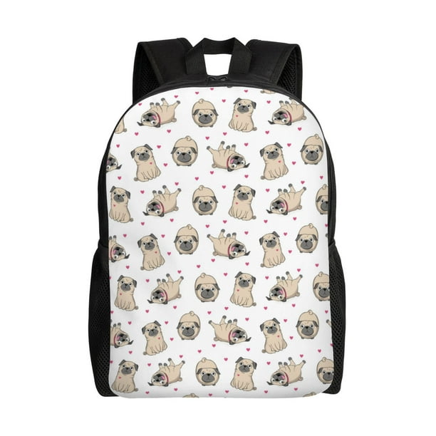 Balery Pugs Mochila - Mochila Estilosa y Duradera para Laptop de 15 Pulgadas con Tela Oxford Impermeable
